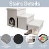 Uandhome Dog Stairs for Bed with Storage,Foldable 3-Step Pet Stairs
