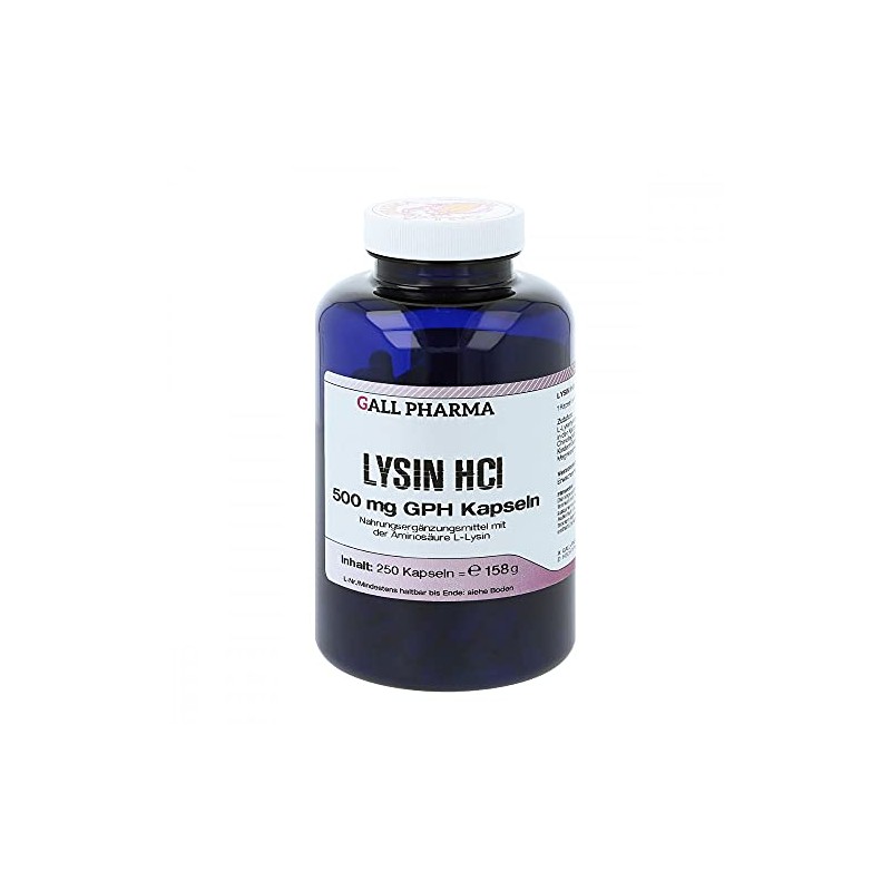 Lysine HCL 500 mg gph capsules pack of 250