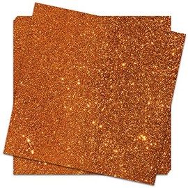 No-shed Shimmer & Glitter cardstock, Orange, 12in*12in, 300g, 15sheets