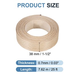 PATIKIL Birch Edge Banding, 1-1/2 Inch x 25 ft Wood Veneer Tape Pre-glued Flexible Plywood Edge Banding with Hot Melt Adhesive for Furniture Restoration