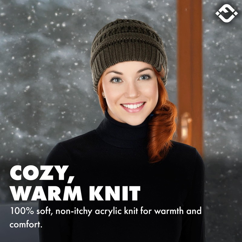 Funky Junque Exclusives - Gorro de punto acanalado sólido para