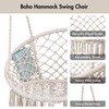 ANOW Macrame Hammock Chair with Stand for Outside, Heavy Duty