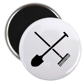 CafePress Black Shovel Rake 2.25 Magnet (10 Pack) 2.25" Round Magnet (10 pack)