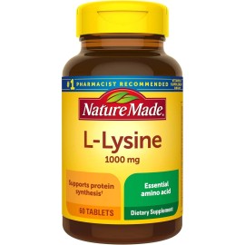 Nature Made SM Nature Made Extra Strength L-Lysine 1000 mg Tablets, 60 Count