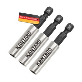 KANTARO 8013 Universal Bit Holder (Pack of 3) Magnetic Stainless Steel Sleeve E6.3 L58 mm Made in Germany