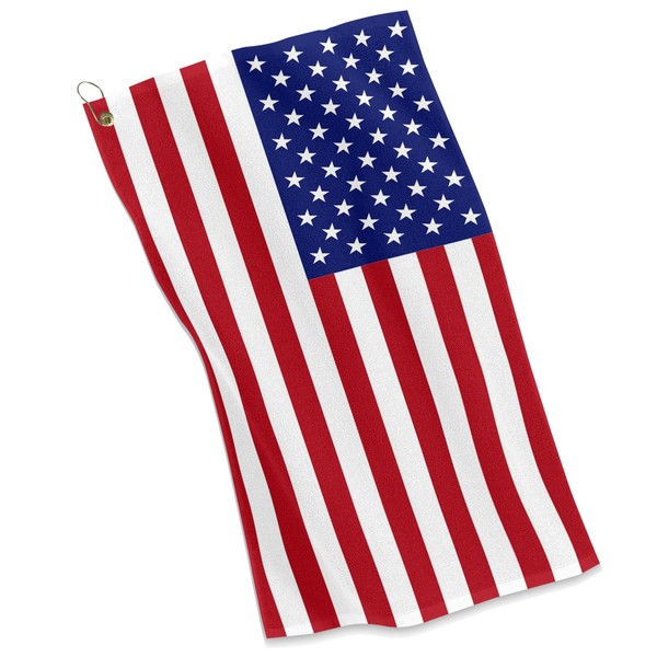 ExpressItBest Golf/Sports Towel - Flag of United States - USA, America