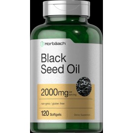 Black Seed Oil 2000mg | 120 Softgel Capsules | Nigella Sativa | by Horbaach