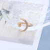 TseenYi Crystal Star Moon Adjustable Ring Gold Crescent Adjustable Ring
