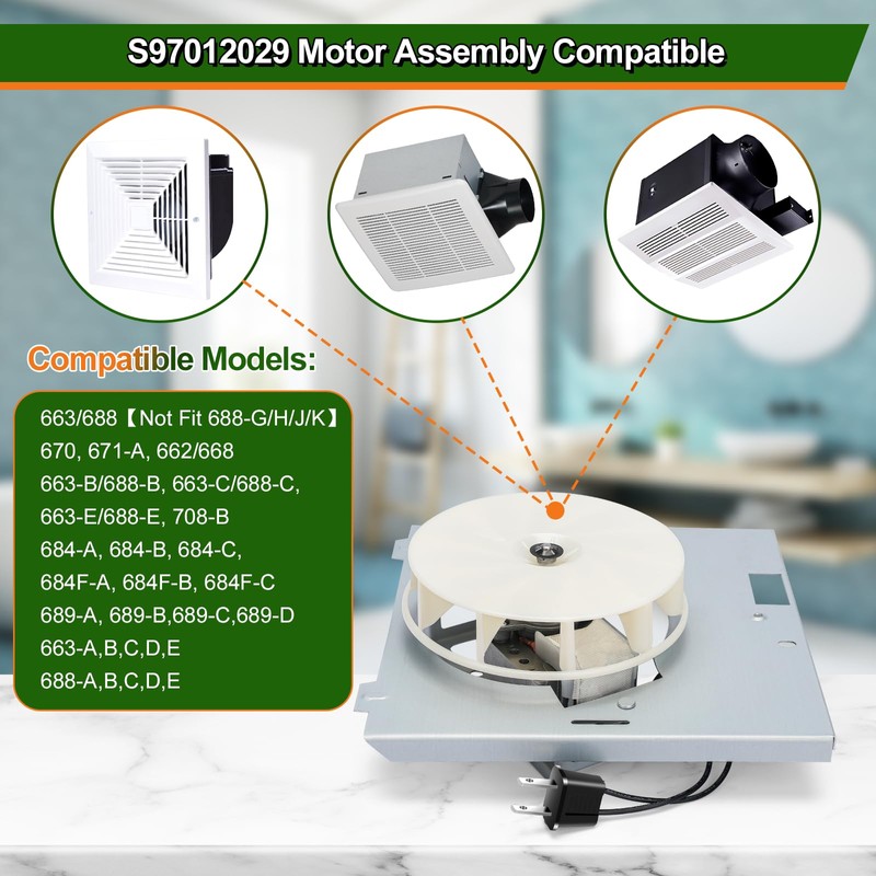S97012029 Fan Assembly for Models 688(Not Fit 688-G/H/J/K), 670-A, 671-A,