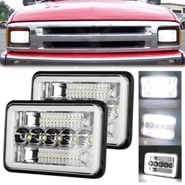 BESTZHEYU 4x6 LED Headlights Pair with Hi-Lo Beam DRL for Chevy S10 Blazer 1994 1995 1996 1997 Peterbilt Kenworth Freightinger Probe 4x6 Inch DOT LED Headlights 2PCS
