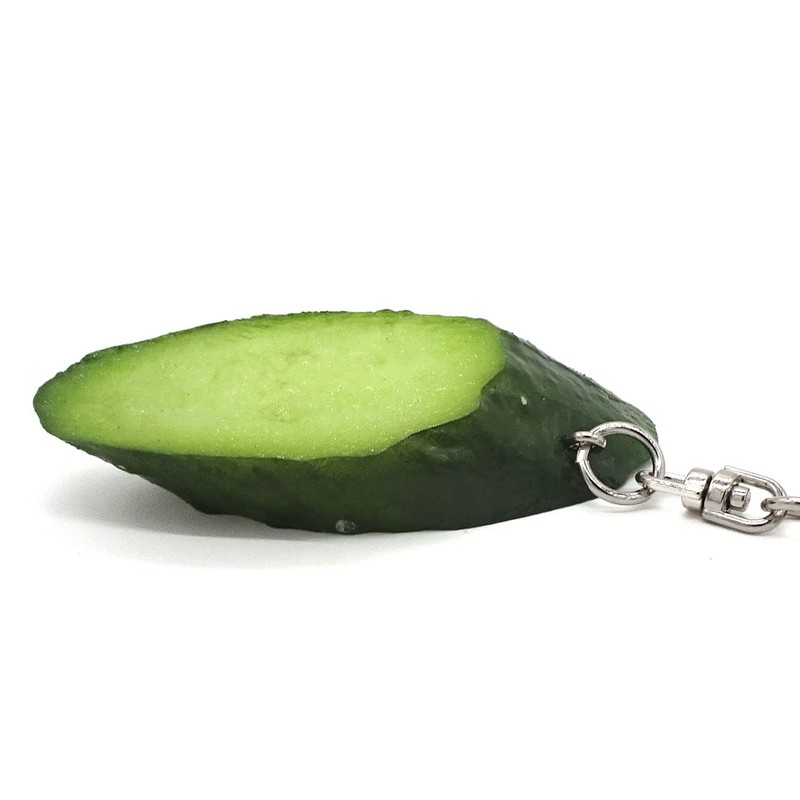 Coconut Accessories 361K Food Sample Key Chain, Cucumber Slice, green,