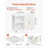 White 3 Drawer Wooden Mobile Filing Cabinet With Key Lock