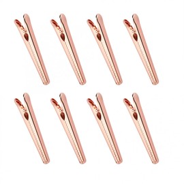 8 Pieces Metal Food Bag Clip, 106mm Stainless Steel Sealing Clips with Strong Spring for Food Bags Pictures Kitchen Home Office Supplies (Rose Gold)