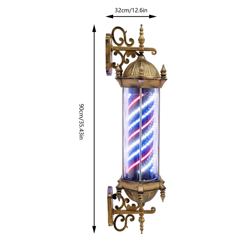 TFCFL 110V Barber Rotating Light,Barber Pole Retro Style Light,Hair Barber