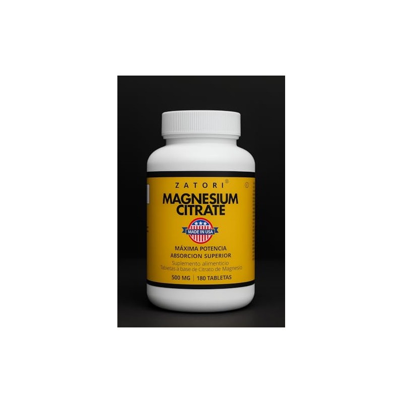 Citrato de Magnesio mejor absorción 500 mg suministro 180 días