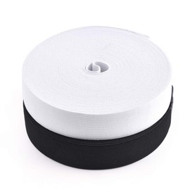 Coopay 22 Yards 1 Inch High Elastic Spool Knit Elastic Bands for Sewing, 2 Rolls, 11 Yards/Roll (Black and White, 1 Inch)