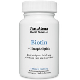 NautuGena Biotin/bioaktives Biotin & Phospholipide/ 120 Kapseln (4-Monats-Packung)