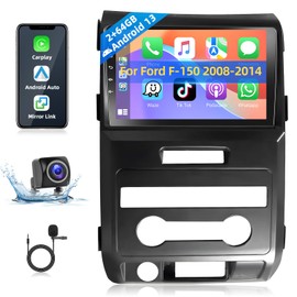 Podofo 8-core Wireless CarPlay Car Radio Stereo for Ford F-150 F150 2008 2009 2010 2011 2012 2013 2014 with Android Auto 9" Touch Screen Bluetooth Audio GPS Navigation WiFi EQ RDS Hi-Fi Backup Camera