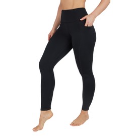 90 Degree By Reflex High Waist Fleece Lined Leggings with Side Pocket - Yoga Pants - Black with Pocket - XXL