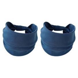 perfeclan 2Pcs Headband Bandanas Stretch Belt Washable Lightweight Hairband Sweatband for Riding Basketball Gym Fitness Cross Training, Blue