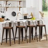WENTMENT Bar Stools Set of 4 Counter Height Bar Stools