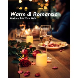 Homemory Flickering Flameless LED Tealight Candles, 12PCS Battery Operated, Realistic Electric for Easter, Wedding, Table