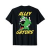 Alley Gators Bowling Team Backside Print Alligator Design T-Shirt
