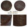 Thgonwid Unstuffed Faux Leather Pouf Cover, Handmade Footstool Ottoman Storage