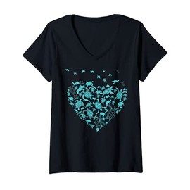 Womens Save A Turtle Heart Save Ocean T Shirt For Men Women V-Neck T-Shirt
