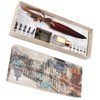 Feather Pen Set Vintage Creativity Ink Carving Writing Suit for