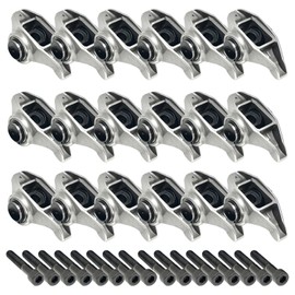 16Pcs LS1 Rocker Arms and Bolts w/Trunion Kit Compatible with GM LS2 LS6 LQ4 LQ9 LY5 LY6 LM7, 4.8L 5.3L 5.7L 6.0L LS Engine