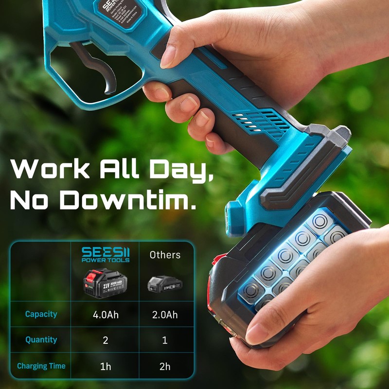 SEESII Electric Pruning Shears Cordless: 1.6" Cutting Diameter Power Pruner