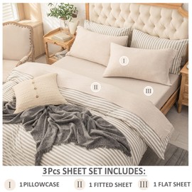 PURE ERA Jersey Knit 4pc Bed Sheet Set 100% T-Shirt Cotton Super Soft Comfy Breathable Fits Mattress Up to 20" Extra Deep Pocket (Heather Blueish Grey, Queen)