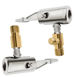 DXBNEZBC 2 PCS Bike Pump Adaptor – 1/4 Inch Lock-On Air Chuck with Threaded Nozzle – Push-On Tyre Inflator Adaptor for Car, Motorcycle, Bike & Truck – With Air Pressure Valve Spring Compressor