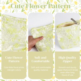 Ghope 2 Pieces Cosmetic Bag for Women Girls, Small Toiletry Bag, Multifunctional Make Up Bag, Toiletry Bag, Makeup Bag, Organiser for Travel, Gift