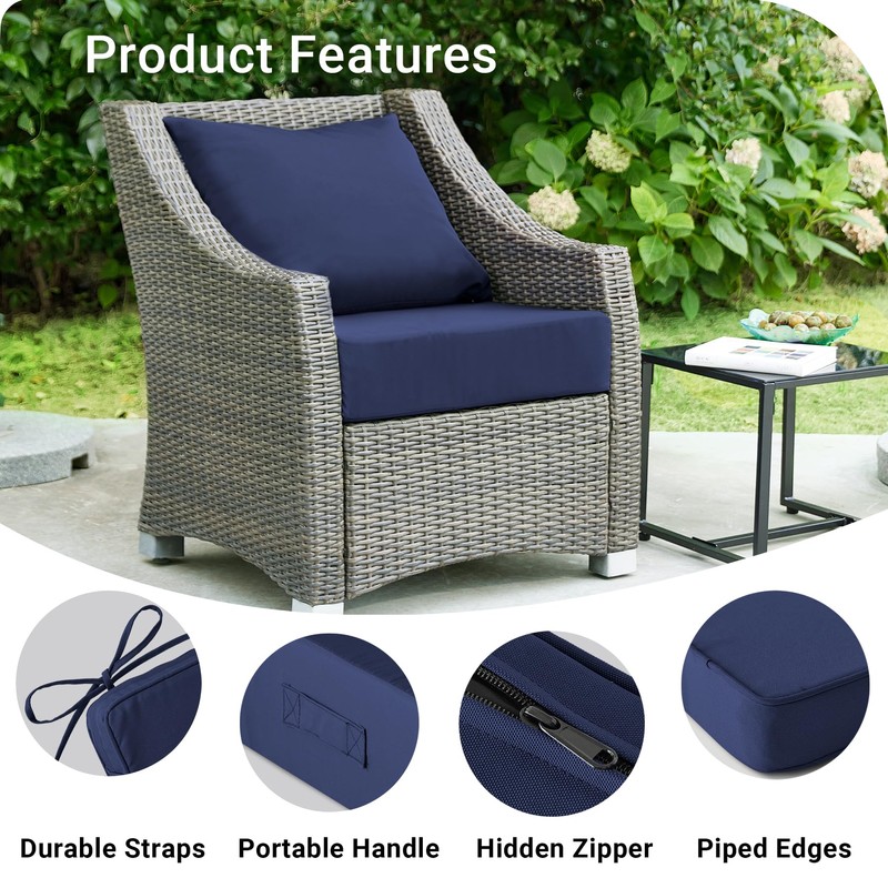 IPYNBAP 24x24x5.75 Inch Patio Cushion Covers for Deep Seat and