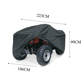 ATV Quad Cover Waterproof, Delixike Heavy Duty Power Bike Cover,Outdoor ATV Cover for for All Motorcycle, Honda,Polaris,Yamaha,Suzuki(Black/223 * 106 * 99cm)