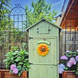 Fulocseny 4 Pack of Black Metal Garden Trellis, Garden Fence Rustproof Trellis for Climbing Plants Support Roses Flower Outdoor Lawn 86.7''H