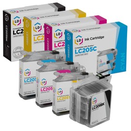 LD Compatible Ink Cartridge Replacements for Brother LC209 & LC205 Super High Yield (Black, Cyan, Magenta, Yellow, 4-Pack) Compatible with Brother MFC-J4320DW