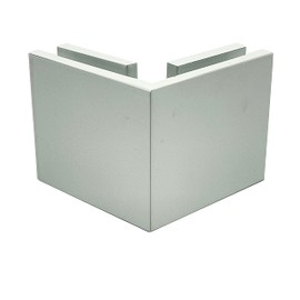 Brixwell C-90-W Square Glass-to-Glass Clip 90 Degree Gloss White