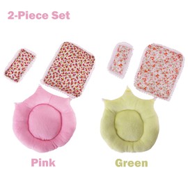 6 Pcs Bedding Set for 17cm Plush Dolls for Labu, 2 Sets Doll Accessories Include Pillow, Blanket, Mat, Suitable for 10-17cm Plush Dolls, Pretend Play Gifts for Girls