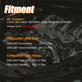 𝐘𝐈𝐇𝐎𝐕𝐘 Fuel Injectors FJ475 fit for Jeep 2005-2007 Grand Cherokee 2006-2007 Commander, fit for Dodge 2004-2007 Ram 1500 2004-2007 Dakota, V8 4.7L Flex (8)