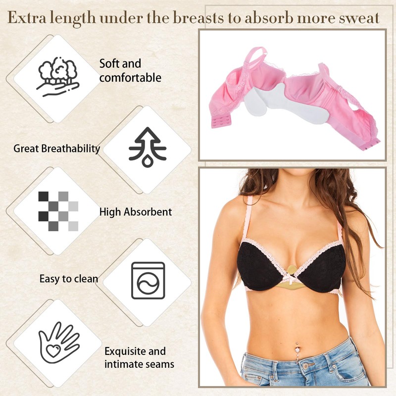 Boyiee 9 Pcs Cotton Bra Liners for Sweat Rash Liners