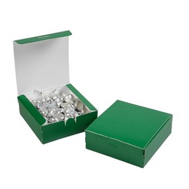 Fun Express 5" x 4 1/2" x 2" Green Square Cardstock Party Favor Boxes - 12 Piece