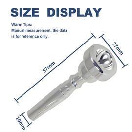 Silver Plated 7C Trumpet Mouthpieces，Trumpet Mouthpieces Instrument Mouthpieces, Silver Plated Replacement Trumpet Mouthpieces-Suitable for Beginners-Instrumental Accessories