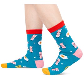 HAPPYPOP Bacon Gifts Bacon Socks Men Women - Meat Lovers Gifts Meat Gifts, Stocking Suffers for Men Women