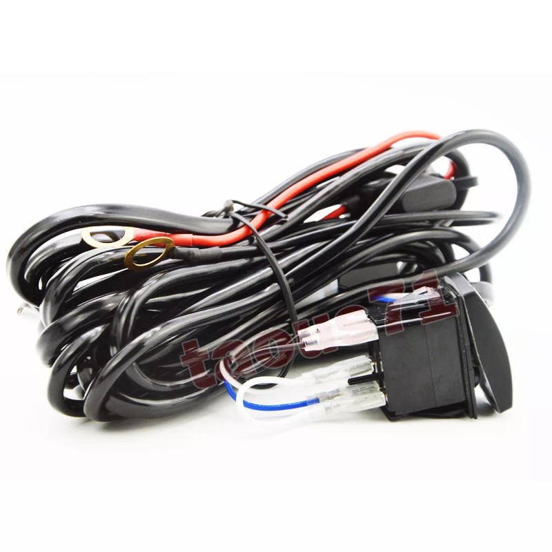 TAOUS 2 LEAD Wiring Harness "LED LIGHT BAR" Rocker Switch