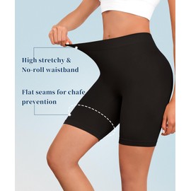 Okimay 4 Pack Slip Shorts for Under Dress Women Seamless Boyshorts Panties Anti Chafing Shorts