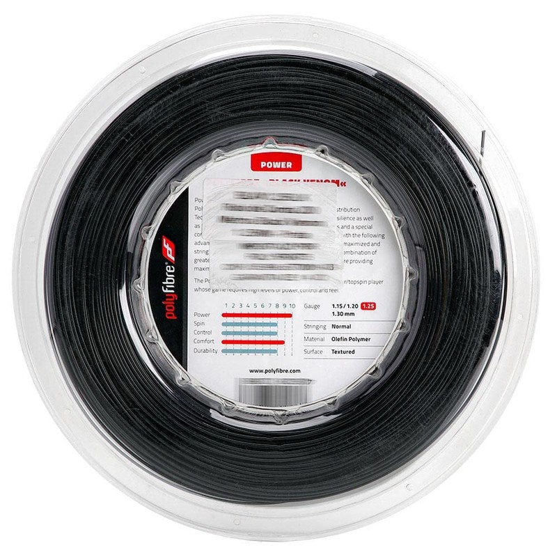 Polyfibre Black Venom String Reel - Black, 1.25 Mm/200 M