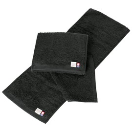 Oruta Imabari Towel Certified Scarf Towel, Set of 2, Plain, Sports Towel, 7.9 x 43.3 inches (20 x 110 cm), Gym Towel, Compact, 100% Cotton, Made in Japan (Black 2 Pieces)